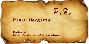 Pisky Hargitta névjegykártya